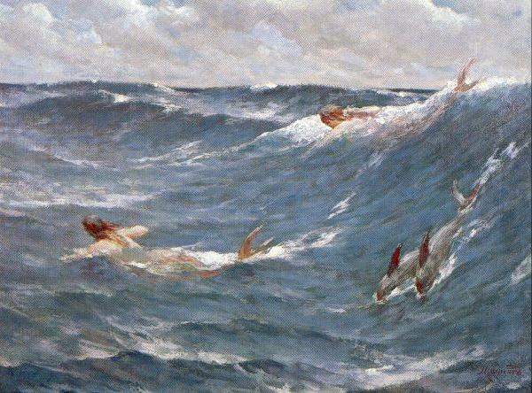 Maynard, George Willoughby Mermaids oil painting picture